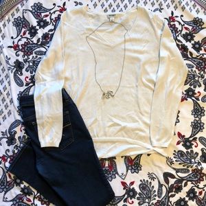 Old navy, white, long sleeve shirt